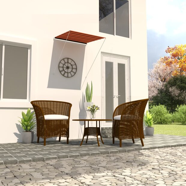 Luifel uittrekbaar 100x150 cm oranje en bruin 1