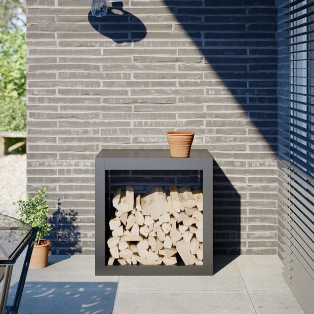 Haardhoutrek 60x40x60 cm staal antracietkleurig 1