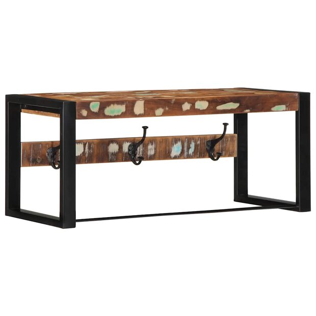 Kapstok 80x35x35 cm massief gerecycled hout meerkleurig 1