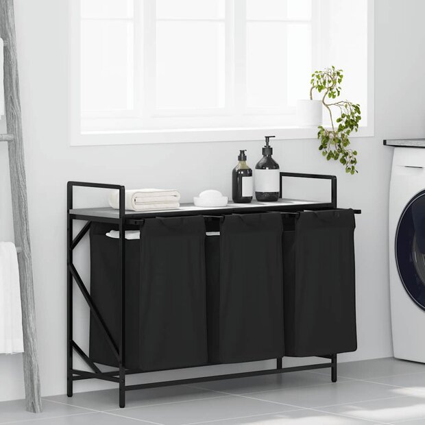 Wasmand 3 vakken met plank grijs sonoma eiken 1