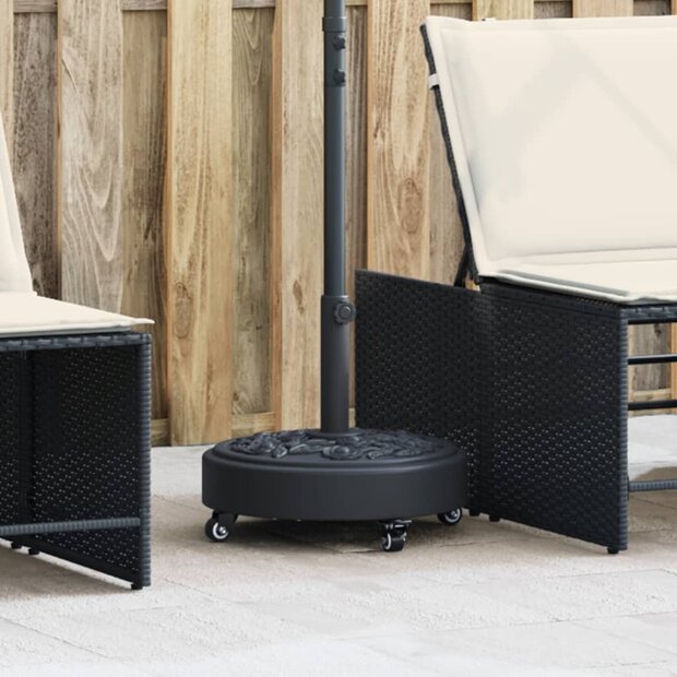 Parasolvoet met wielen voor stok van &Oslash;38 / 48 mm 27 kg rond 1