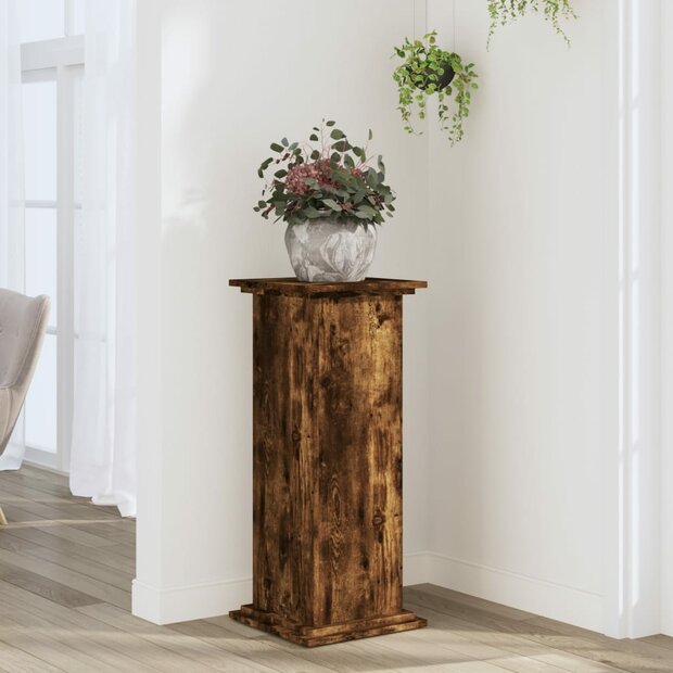 Plantenstandaard 33x33x80 cm bewerkt hout gerookt eikenkleurig 1