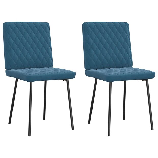 Eetkamerstoelen 2 st fluweel blauw 1