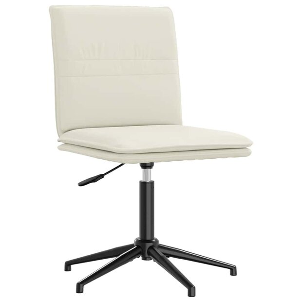 Eetkamerstoel fluweel cr&egrave;mekleurig 1