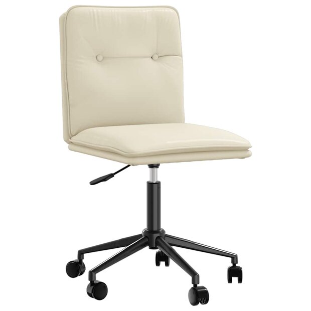 Eetkamerstoel kunstleer cr&egrave;mekleurig 1