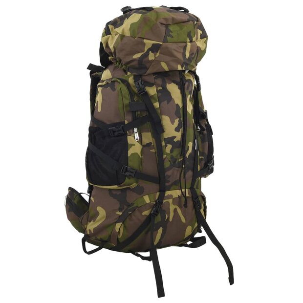 Wandelrugzak 100 L camouflage oxford stof groen 1