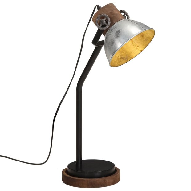 Bureaulamp 25 W E27 18x18x60 cm vintage zilverkleurig 1