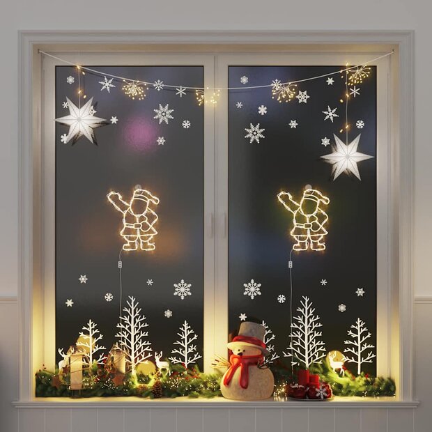 Kerstverlichting silhouet van de kerstman2 st 35 LEDs warm wit 1