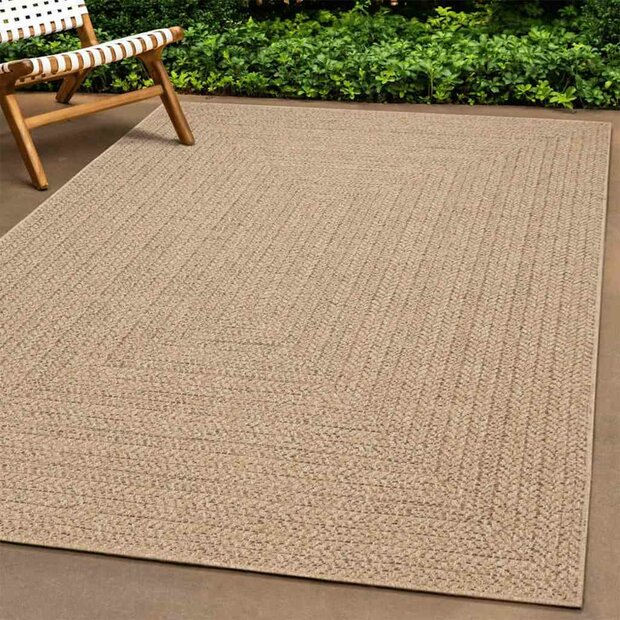 Vloerkleed ZIZUR binnen en buiten 60x110 cm jute look 1