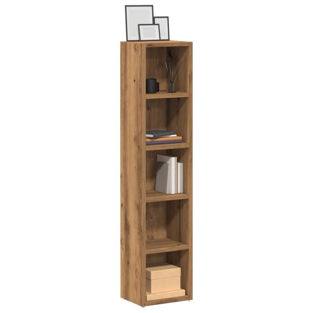 CD-kasten 2 st 21x16x93,5 bewerkt hout artisanaal eikenkleur 1