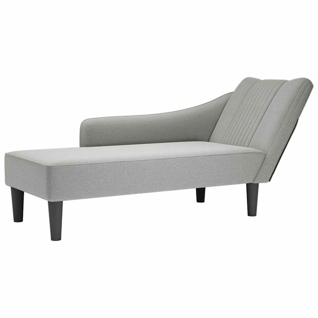 Chaise longue met rechterarmleuning stof wolk grijs 1