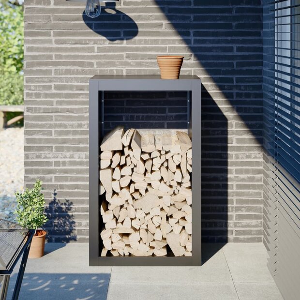 Haardhoutrek 60x40x100 cm staal antracietkleurig 1