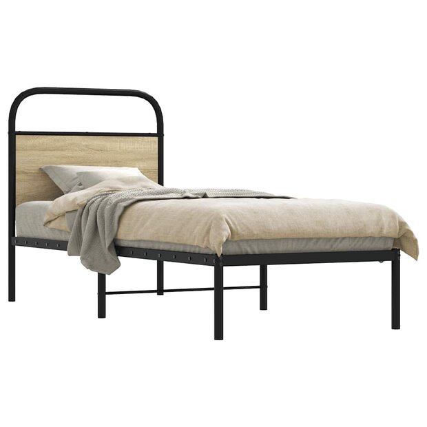 Bedframe zonder matras bewerkt hout sonoma eikenkleur 80x200 cm 1