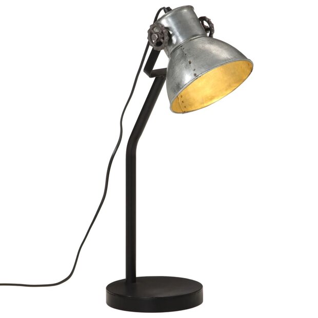 Bureaulamp 25 W E27 17x17x60 cm vintage zilverkleurig 1