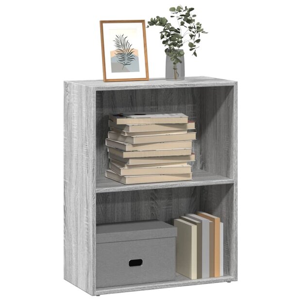 Boekenkast 60x30x77 cm bewerkt hout grijs sonoma eikenkleurig 1