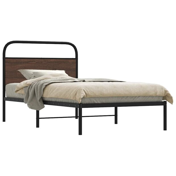Bedframe zonder matras bewerkt hout bruin eikenkleur 100x200 cm 1