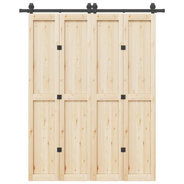 Doos met onderdelen voor schuifdeur 183 cm staal zwart 1