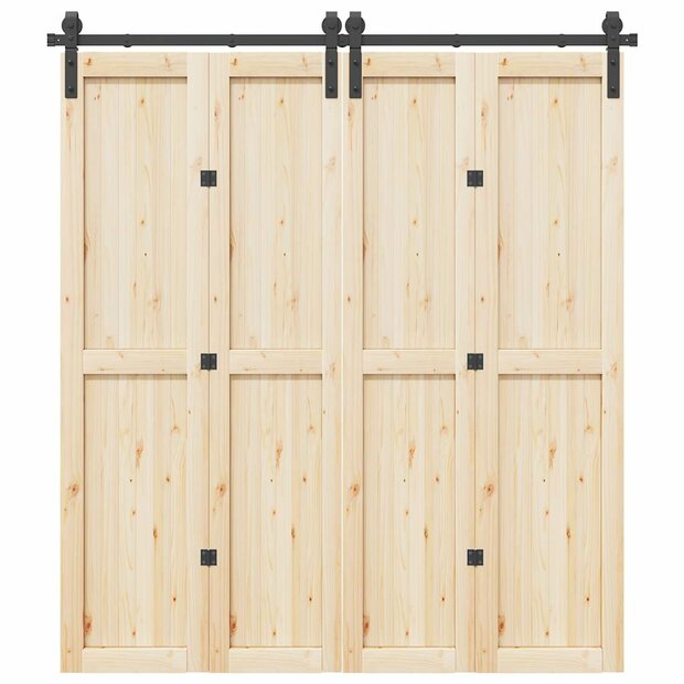 Doos met onderdelen voor schuifdeur 200 cm staal zwart 1