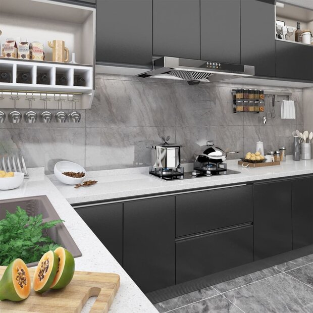 Meubelfolies zelfklevend 2 st 500x90 cm PVC zwart 1