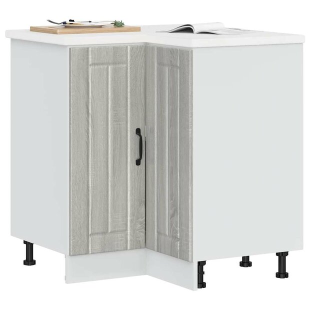 Keuken hoekonderkast Lucca bewerkt hout grijs sonoma eiken 1