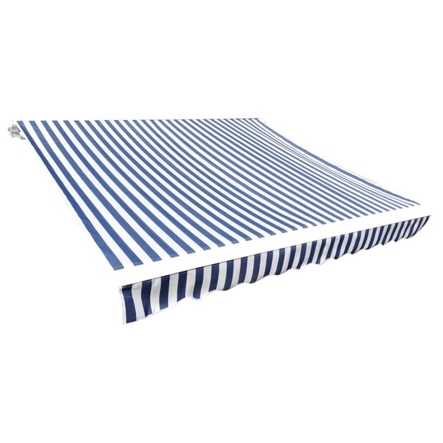 Luifeldoek 6x3 m canvas blauw en wit 1