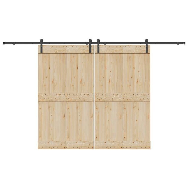 Doos met onderdelen voor schuifdeur 366 cm staal zwart 1