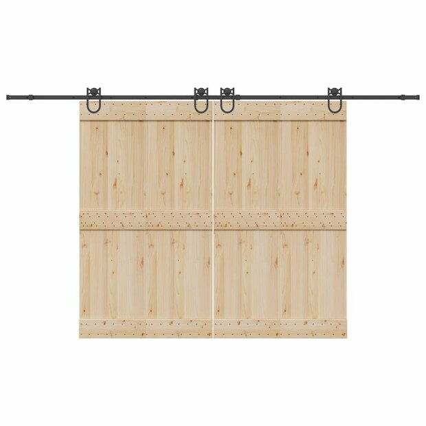 Doos met onderdelen voor schuifdeur 366 cm staal zwart 1