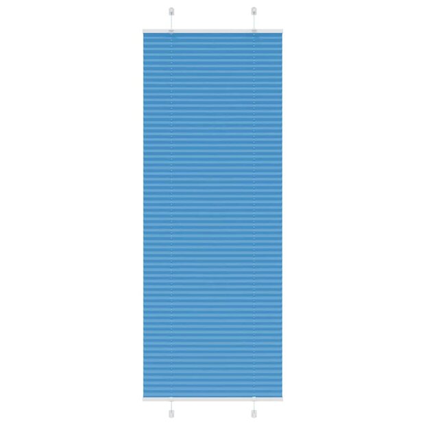 Pliss&eacute; rolgordijn 75x200 cm stofbreedte 74,4 cm polyester blauw 1