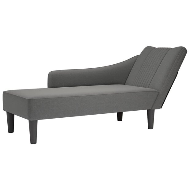 Chaise longue met rechterarmleuning stof donkergrijs 1