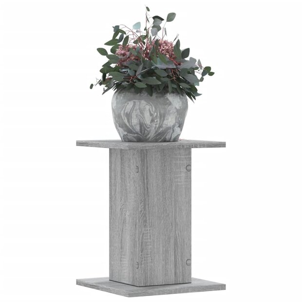 Plantenstandaards 2 st 30x30x40 cm bewerkt hout grijs sonoma 1