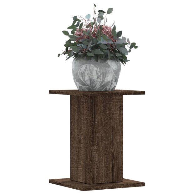Plantenstandaards 2 st 30x30x40 cm bewerkt hout bruin eiken 1
