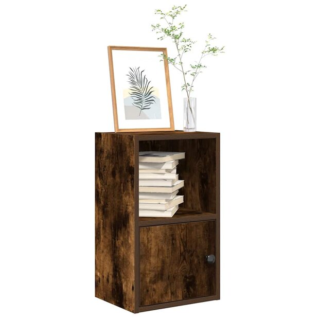 Boekenkast 31x24x52 cm bewerkt hout gerookt eikenkleurig 1