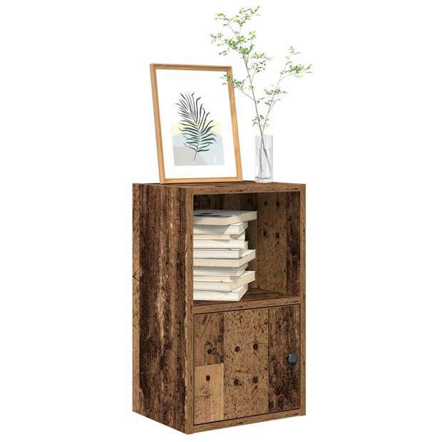 Boekenkast 31x24x52 cm bewerkt hout oud houtkleurig 1