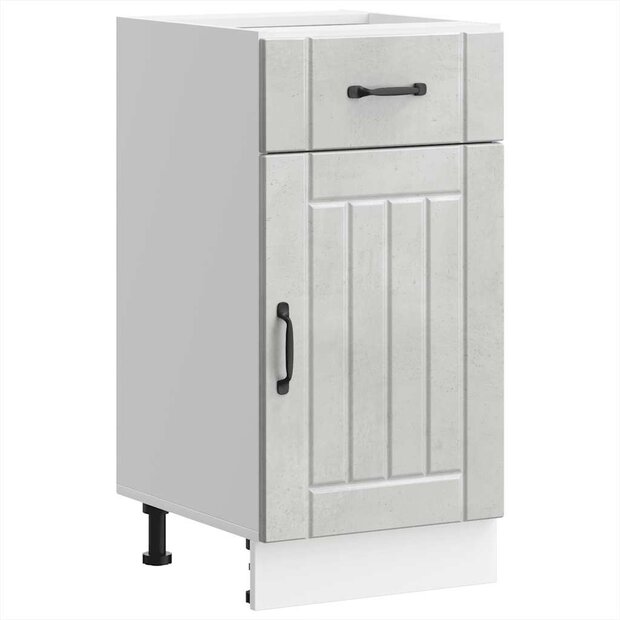 Keuken onderkast Lucca bewerkt hout betongrijs 1