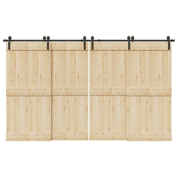 Doos met onderdelen voor schuifdeur 366 cm staal zwart 1