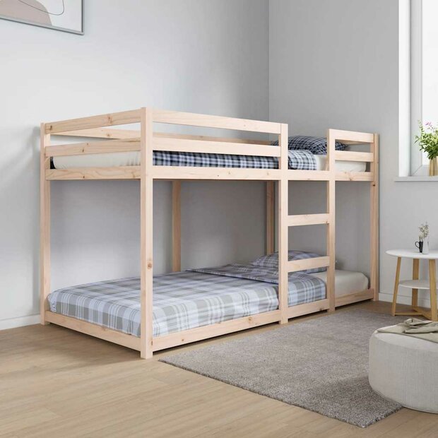 Stapelbedframe zonder matras massief grenenhout 90x190 cm 1