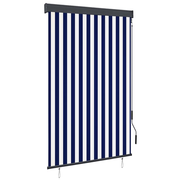 Rolgordijn voor buiten 120x250 cm blauw en wit 1