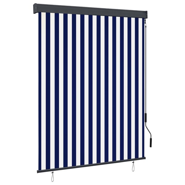 Rolgordijn voor buiten 140x250 cm blauw en wit 1