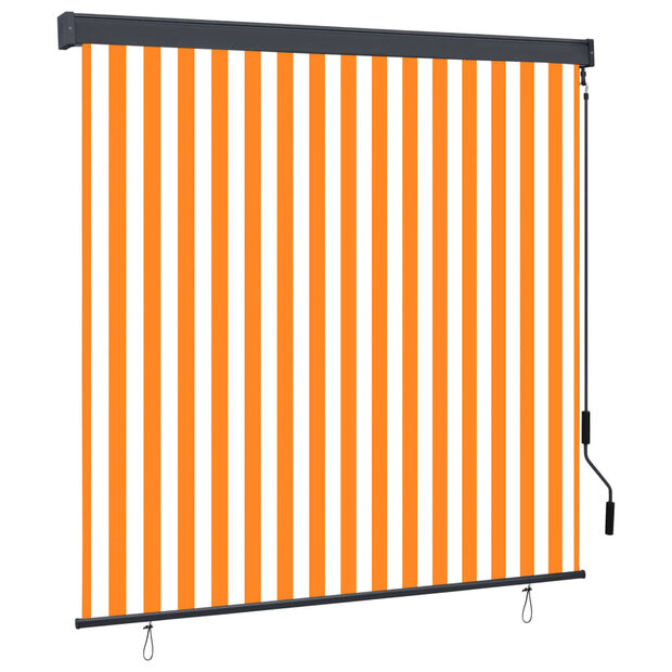 Rolgordijn voor buiten 160x250 cm wit en oranje  1