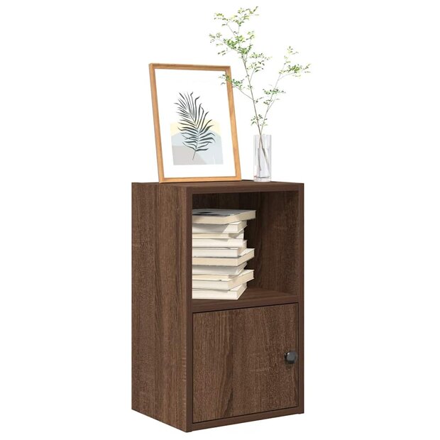 Boekenkast 31x24x52 cm bewerkt hout bruin eikenkleurig 1