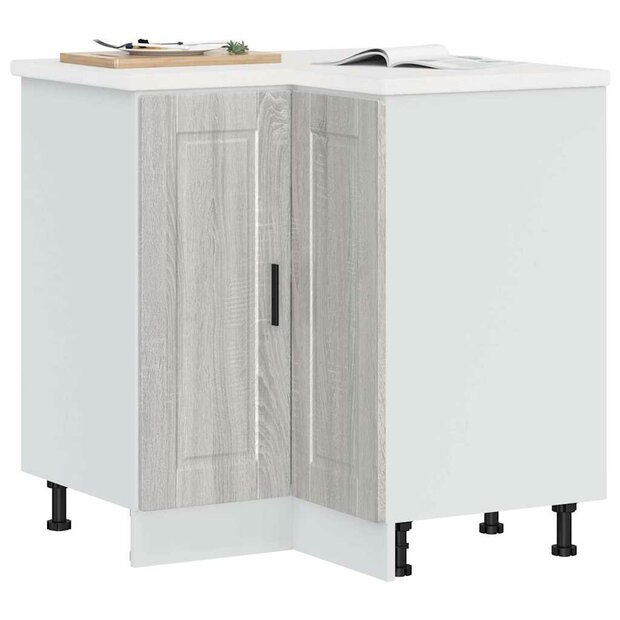 Keuken hoekonderkast &quot;Porto&quot; bewerkt hout grijs sonoma eiken 1