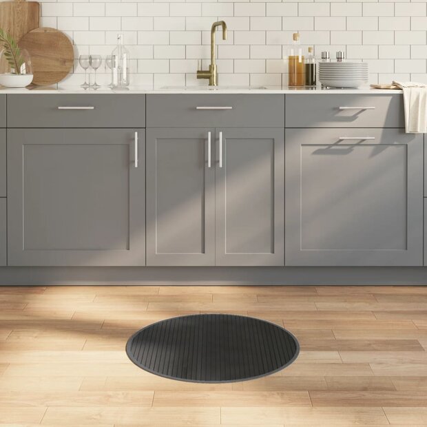 Vloerkleed rond 60 cm bamboe grijs 1