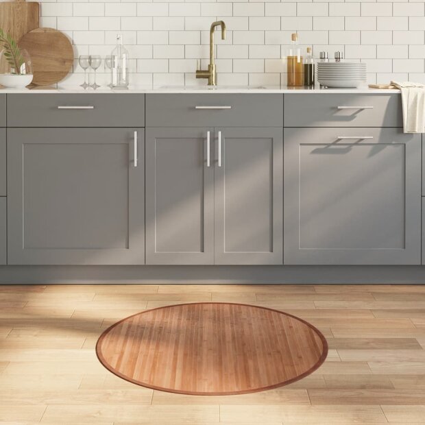Vloerkleed rond 80 cm bamboe naturel 1