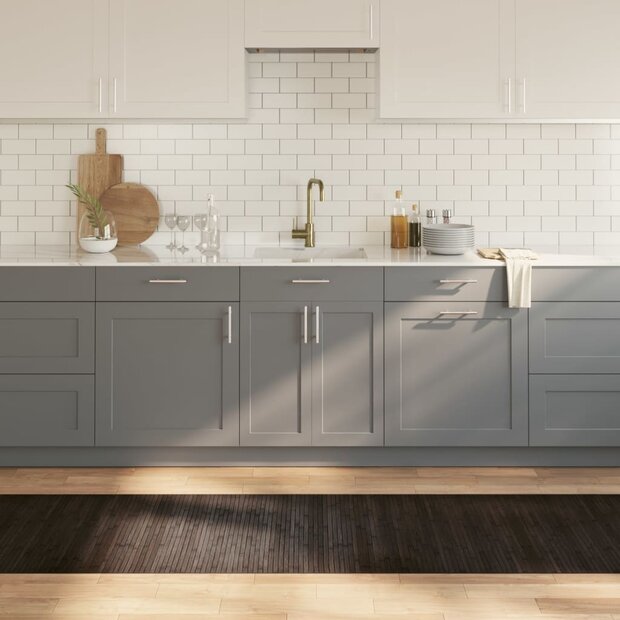 Vloerkleed rechthoekig 70x300 cm bamboe donkerbruin 1