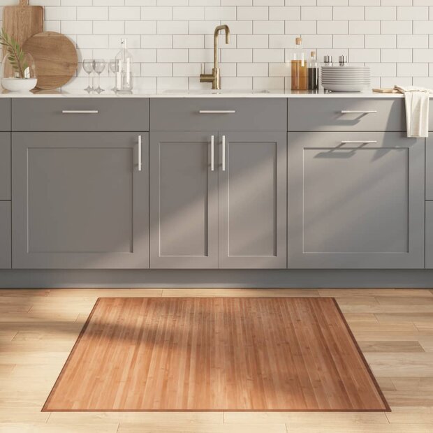 Vloerkleed vierkant 100x100 cm bamboe naturel 1