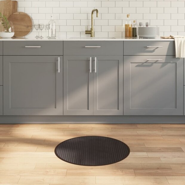 Vloerkleed rond 60 cm bamboe donkerbruin 1