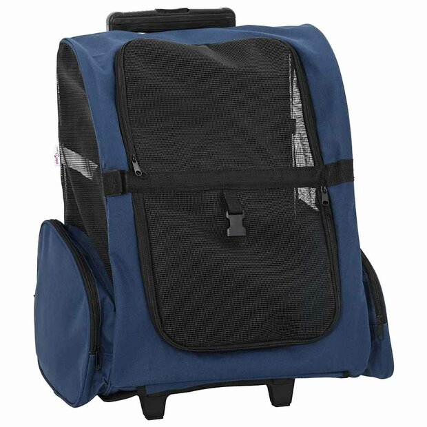 Huisdierentrolley 3-in-1 48x32x57 cm oxford stof blauw 1