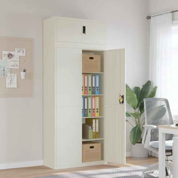 Archiefkast 90x40x220 cm staal wit 1
