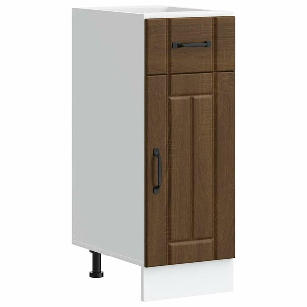 Keuken onderkast Lucca bewerkt hout bruin eikenkleur 1