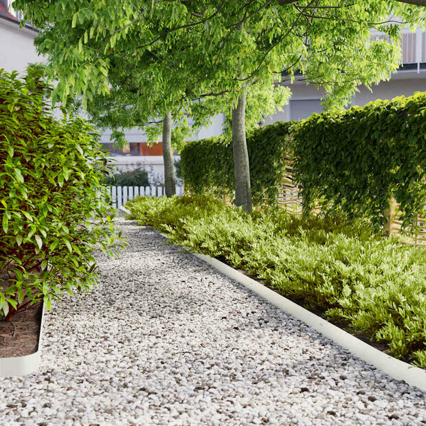 Gazonranden 10 st 10x103 cm koudgewalst staal wit 1